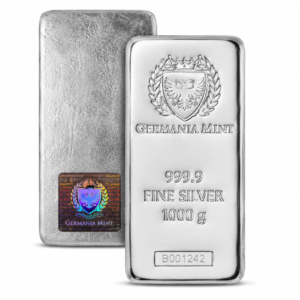 1kilo-silver-bar-germania-mint-obverse silver bar, silver bars for sale, buy silver bars, where to buy silver bars, silver bar for sale, purchase silver bars, silver bars near me, buying silver bars
